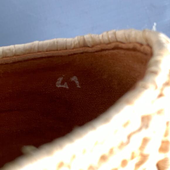ROBERT CLERGERIE Size 8 Natural Woven Raffia Lace-Up Shoes main image 5